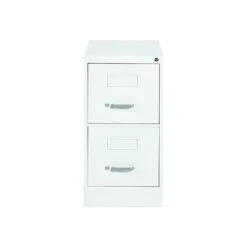 Global 2500 Series 2-Drawer Vertical File Cabinet, Locking, Letter, White Finish, 25" (TD25201DWT)