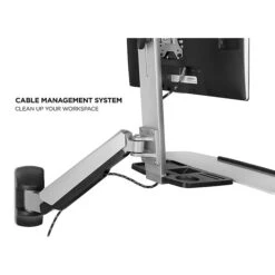 Mount-It! Sit Stand Wall Mount Workstation, Articulating Standing Desk For A Single Monitor, Floating Keyboard Tray (MI-7905) -Office Supply Shop sp7038277 sc7