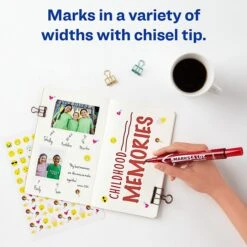 Avery Marks A Lot Desk-Style Permanent Markers, Chisel Point, Red, 12/Pack (08887/98017) -Office Supply Shop sp71099826 sc7