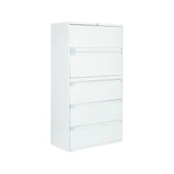 Global 9300 Plus Series 5-Drawer Lateral File Cabinet, Locking, Letter/Legal, Designer White, 36" (TD9336P5F1HDWT) -Office Supply Shop sp71821735 sc7