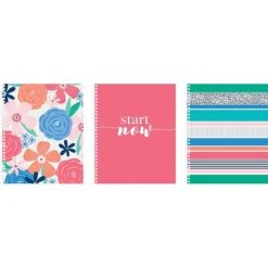 Carolina Pad Day Trip 1-Subject Notebook, 8.5" X 10.5", College Ruled, 80 Sheets, Assorted Colors (00021)