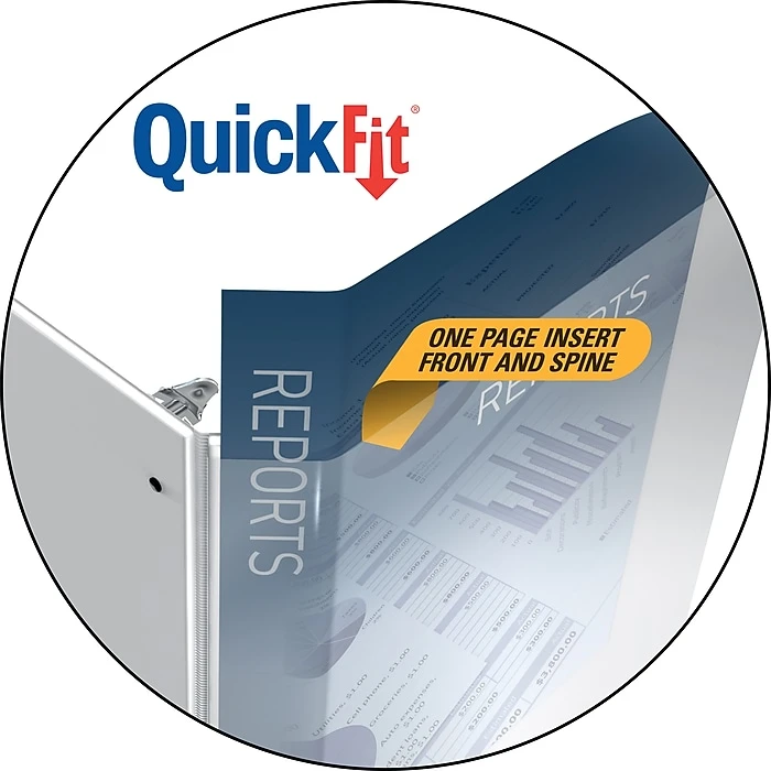 Stride QuickFit 1-1/2" Round 3-Ring View Binder, White (88020) Stride QuickFit 1-1/2" Round 3-Ring View Binder, White (88020) -Office Supply Shop sp75059776 sc7