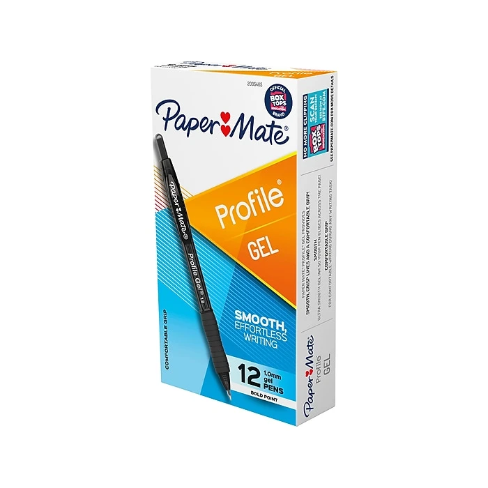 Paper Mate Profile Retractable Gel Pen, Bold Point, Black Ink, Dozen (2095465) Paper Mate Profile Retractable Gel Pen, Bold Point, Black Ink, Dozen (2095465) -Office Supply Shop sp78990974 sc7
