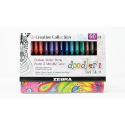 Zebra Doodler'z Gel Pen, Medium Point, Assorted Inks, 60/Pack (41960)