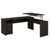 Bush Furniture Cabot 36"-42"H 3 Position L Shaped Sit To Stand Desk, Espresso Oak (CAB050EPO)