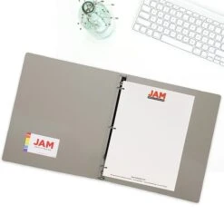 JAM Paper Designders 3/4" 3-Ring Flexible Poly Binder, Smoke Glass Twill (750T1SM) -Office Supply Shop sp85459399 sc7