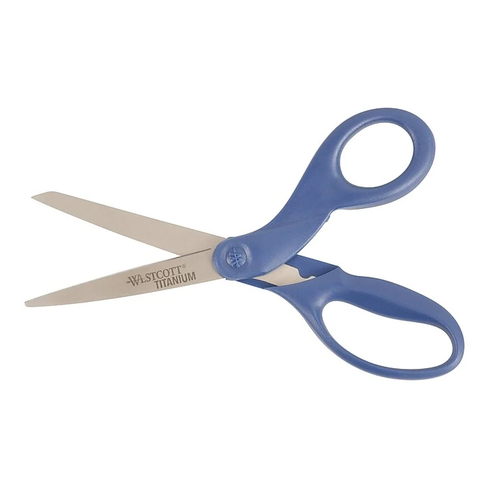 Westcott 8" Titanium Heavy-Duty Scissors, Blunt Tip, Navy (17509) Westcott 8" Titanium Heavy-Duty Scissors, Blunt Tip, Navy (17509) -Office Supply Shop sp85565914 sc7