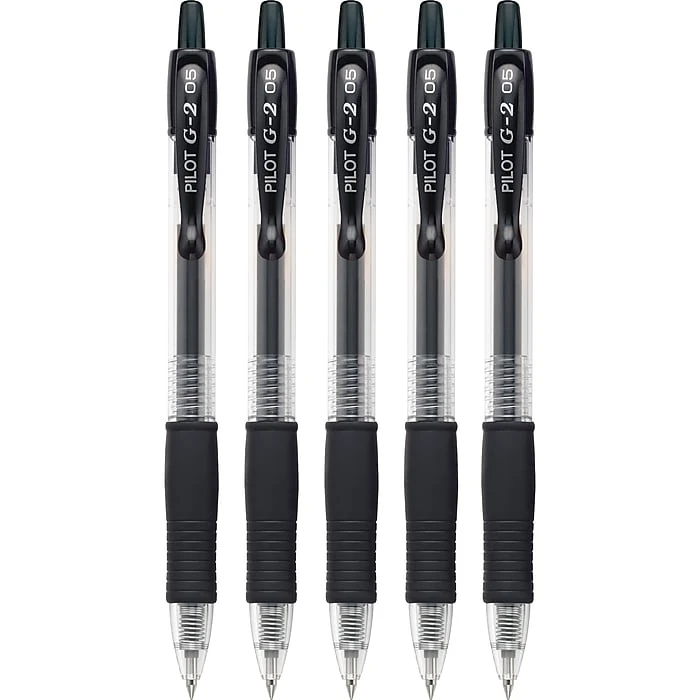 Pilot G2 Retractable Gel Pens, Extra Fine Point, Black Ink, 5/Pack (31173) Pilot G2 Retractable Gel Pens, Extra Fine Point, Black Ink, 5/Pack (31173) -Office Supply Shop sp89168515 sc7