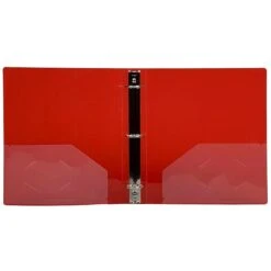 JAM Paper Designders 1 1/2" 3-Ring Flexible Poly Binder, Red Glass Twill (762T15RD) -Office Supply Shop sp89840249 sc7