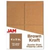 JAM Paper Laser/Inkjet Shipping Address Labels, 4" X 5", Brown Kraft, 10 Labels/Sheet, 12 Sheets/Pack (337329606)