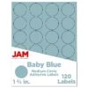 JAM Paper Circle Round Label Sticker Seals, 1 2/3", Baby Blue, 24 Labels/Sheet, 5 Sheets/Pack, 120 Labels/Pack (40528290)