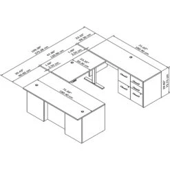 Bush Business Furniture Office 500 27"-47" Adjustable U-Shaped Executive Desk With Drawers, Black Walnut (OF5005BWSU) -Office Supply Shop sp92290616 sc7