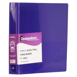 JAM Paper Designders 1 1/2" 3-Ring Flexible Poly Binders, Purple Glass Twill (275112245)