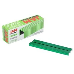 JAM Paper Colorful Staples, 1/4" Leg Length, Green, 5000/Box (335GRZ) -Office Supply Shop sp92366688 sc7 1