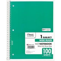 Mead 1-Subject Spiral Notebook, 8" X 10 1/2", Wide Ruled, 100 Sheets, Each (05514) -Office Supply Shop sp93154339 sc7