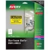 Avery Surface Safe Laser/Inkjet Sign Labels, 10" X 7", White, 1/Sheet, 15 Sheets/Pack (61515)