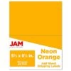 JAM Paper Shipping Labels, Half Page, 5 1/2" X 8 1/2", Neon Orange, 50/Pack (359429628)