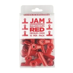 JAM Paper Bulldog Clip, Red, 15/Pack (526SJP256)