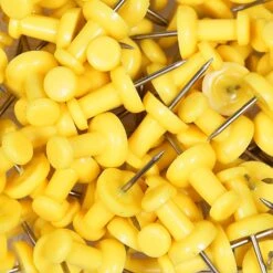 JAM Paper Push Pins, Yellow, 100/Pack (2242959) -Office Supply Shop sp97365199 sc7